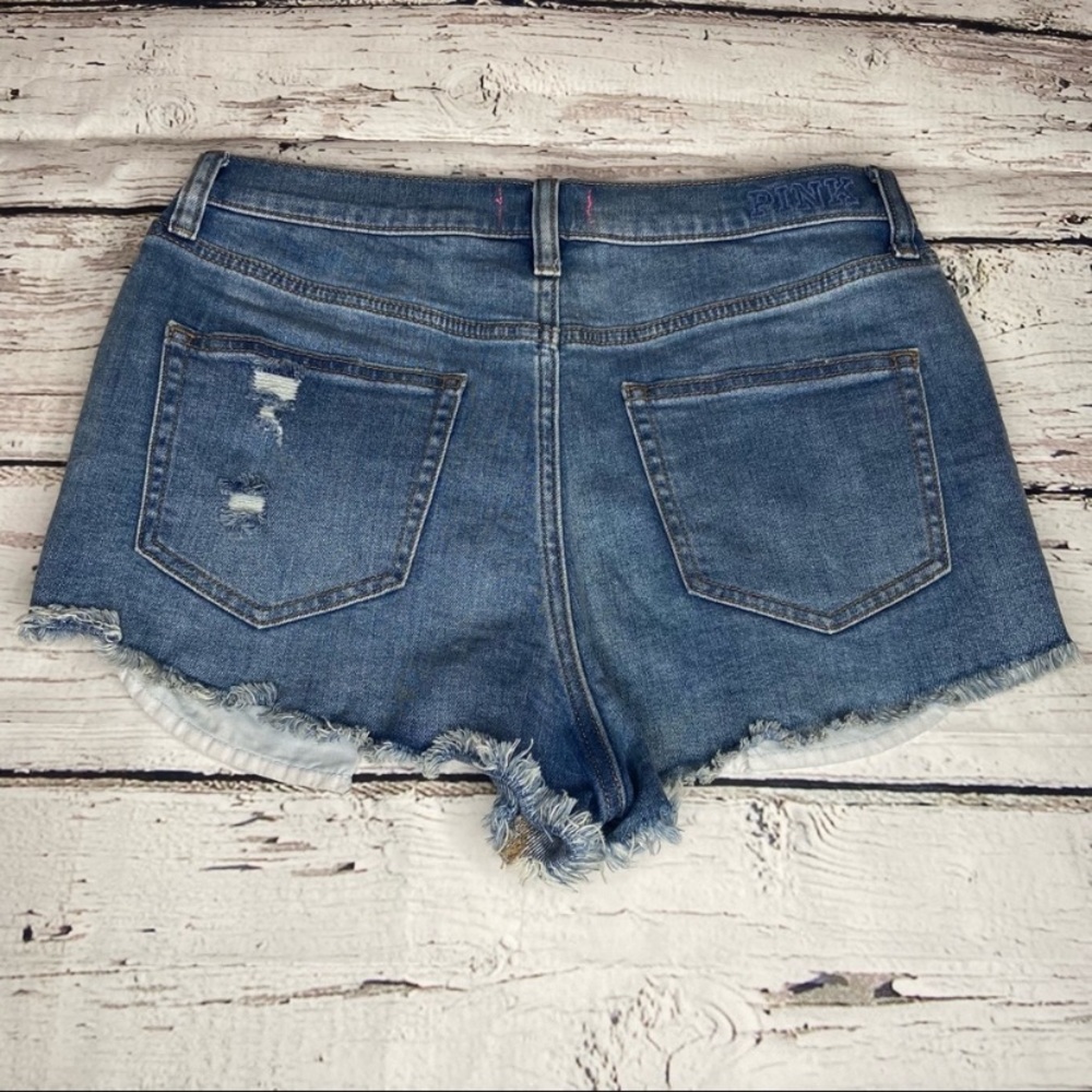 PINK Victoria’s Secret Distressed Jean Shorts